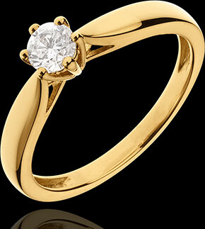 Edenly SolitÃ¤rring Schilfrohr 6 Krappen - in Gelbgold