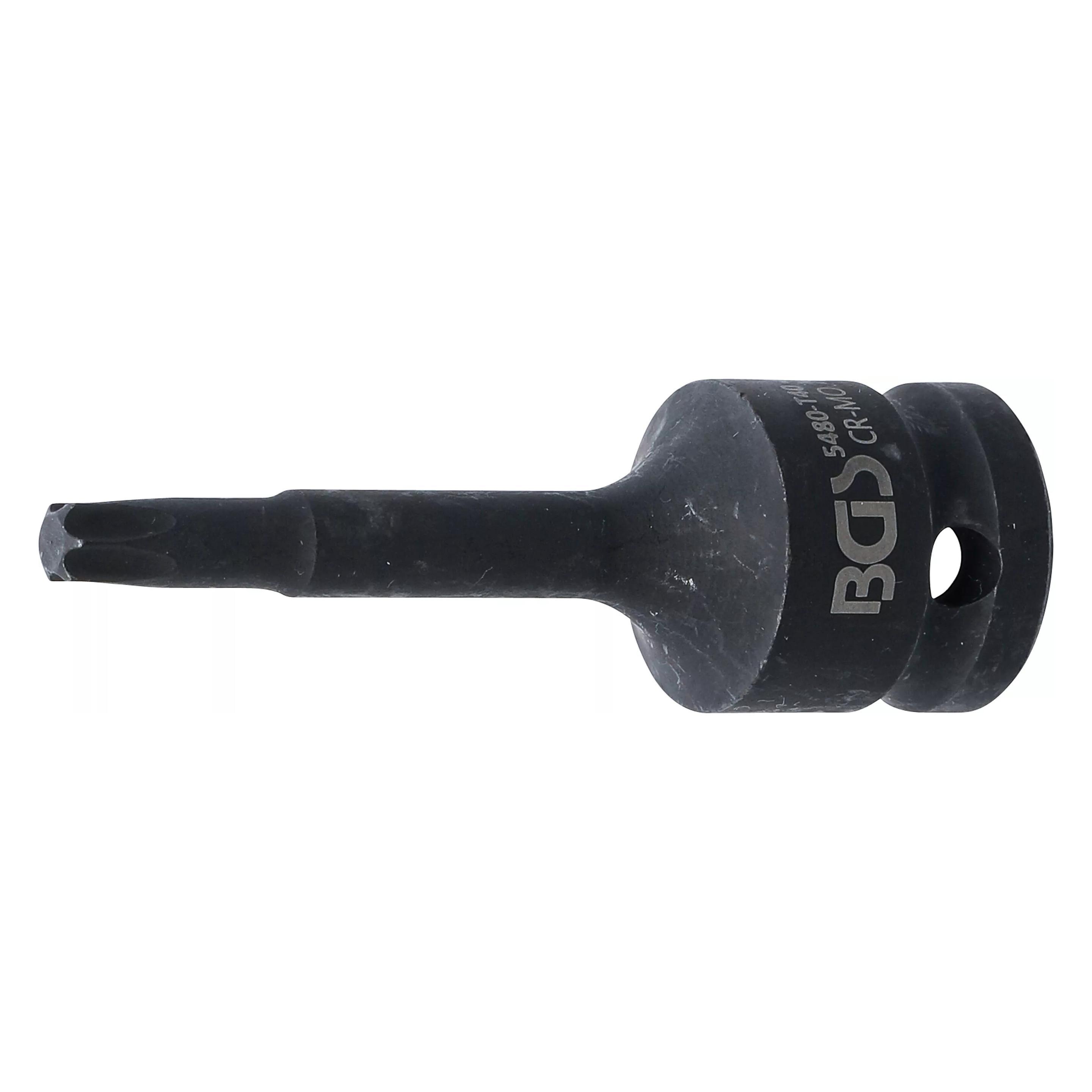 BGS Kraft-Bit-Einsatz Länge 75 mm Antrieb Innenvierkant 12,5 mm (1/2") T-Profil (für Torx) T40 (5480-T40)