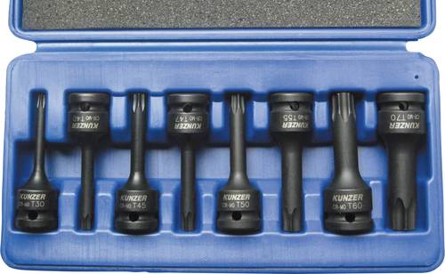 Kunzer Steckschlüssel-Bit-Einsatz-Set 1/2 (12.5 mm) 8teilig 7SST08