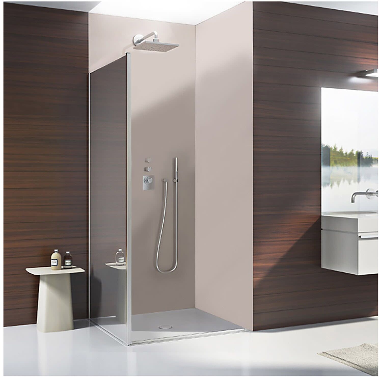 DUSCHOLUX Bella Vita 3 Seitenteil links 75 x 200 cm, mit CareTec Pro-Beschichtung