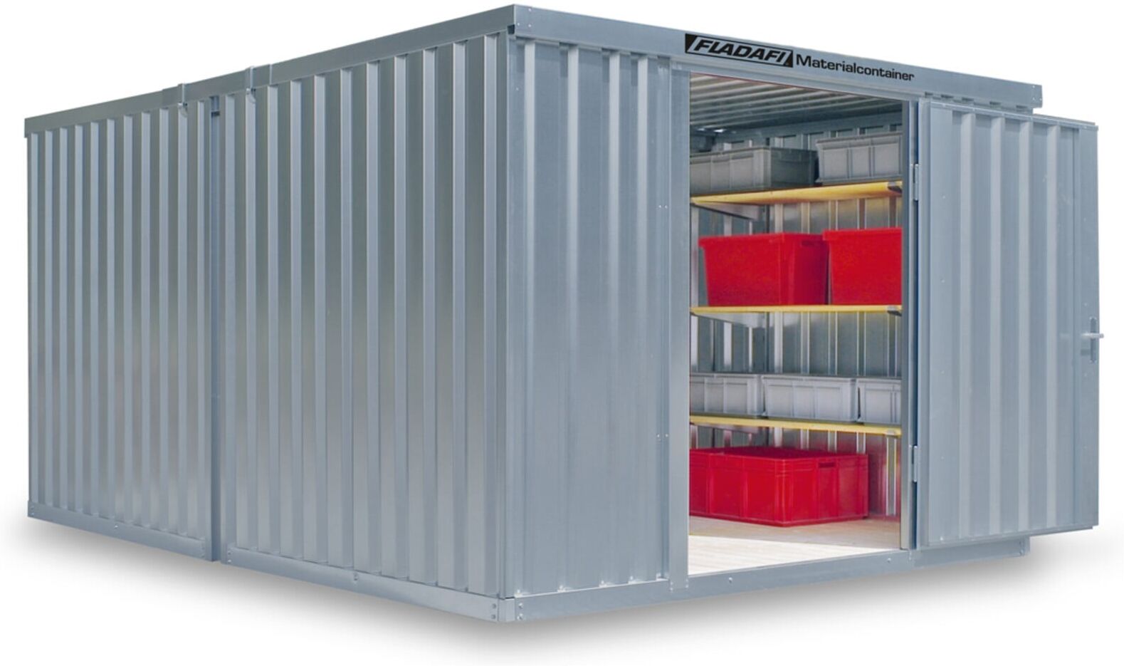 FLADAFI® Materialcontainer- Kombination MC 1340 Verzinkt, zerlegt mit Holzfußboden ; SÄBU (13400101)