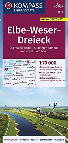 KOMPASS-Karten GmbH - KOMPASS Fahrradkarte Elbe-Weser-Dreieck 1:70.000, FK 3313: reiß- und wetterfest mit Extra Stadtplänen (KOMPASS-Fahrradkarten Deutschland, Band 3313) - Preis vom 18.10.2026 19:22:15 h
