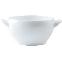 24 x Uni Zwiebelsuppentasse 54cl * - stapelbar mit  Henkel - Luminarc Blanc (gehärtet)
