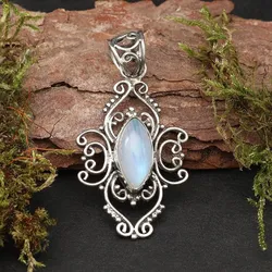 Drachensilber Mondstein Schmuck kunstvoll verziert Steinschmuck 925 Silber