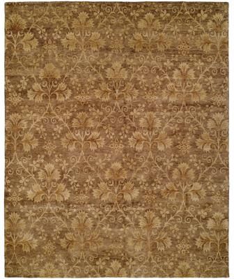 KALATY Transitional Brown Hand-Knotted Wool Area Rug