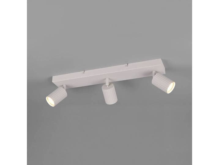 Trio Lighting Deckenstrahler Soka, hellgrau, Länge 50 cm, Metall, 3-flg. dimmbar, alu / grau / zink, für Wohn- / Esszimmer, Metall, Modern, Strahler