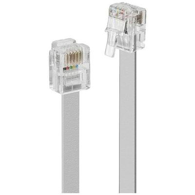 LINDY Telefon (analog) Anschlusskabel [1x RJ12-Stecker 6p6c - 1x RJ12-Stecker 6p6c] 15m Grau