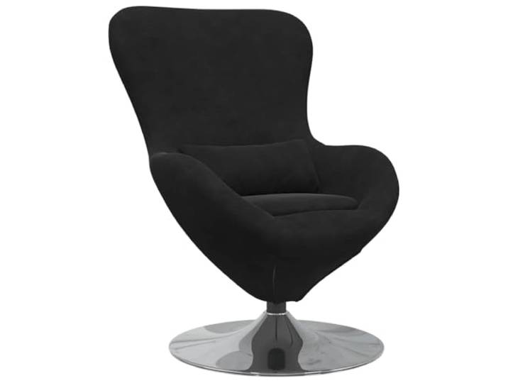 Heofavd Loungesessel Samt Schwarz, 360 Grad Drehbarer Eiersessel Metall