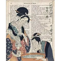 POSTER Von Geisha, Die Das Badezimmer Vorbereiten A4 Schwarzer Rahmen