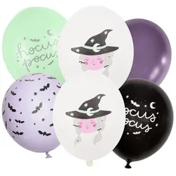 Luftballons "Halloween-Hexe", 30 cm Ø, 6 Stück