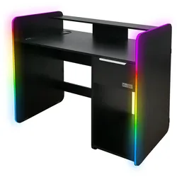 X Rocker Electra Gaming-Schreibtisch mit Wireless-Charging-Funktion und RGB-Beleuchtung - schwarz