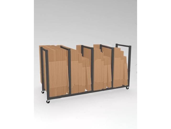 Elitix Mobiles Regal Aus Karton Gewerblicher Kartonwagen mit Rollen, Lagerwagen für Kartons, Bodenstehend, Platzsparendes Regal für Zeichenbretter Aus Karton