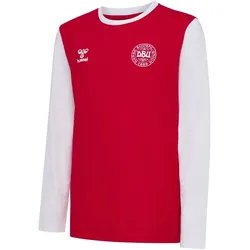 hummel DBU Dänemark 24 langarm Fan-Shirt Kinder 3681 - tango red/white 164