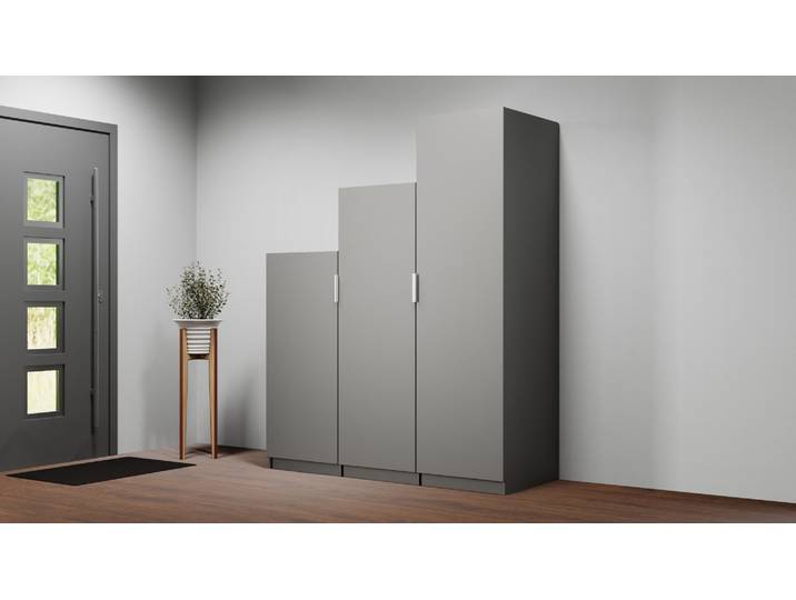 Treppenkleiderschrank nach Maß - Treppenschrank mit vielen Optionen Premium Dekore Basaltgrau