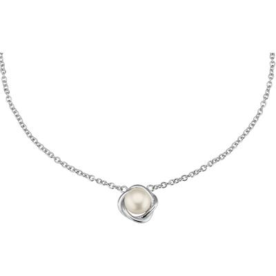 Kette mit Anhänger FIRETTI "Schmuck Geschenk Silber 925 Halsschmuck Anhänger", silber (silberfarben, weiß), Halsketten, Damen, Perlen Silber 925 (Sterlingsilber), L: 45 B: 1,6mm, Perlen, Silber 925 (Sterlingsilber), mit Süßwasserzuchtperle, B:1,6mm