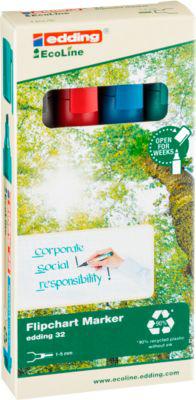 Edding 32 EcoLine Flipchartmarker, nachfüllbar, 4-er Set