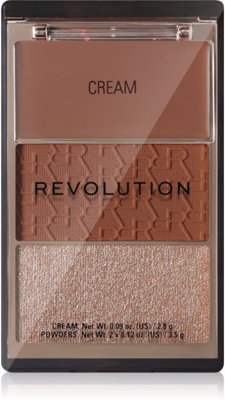 Revolution The Bronzer Icon bronzer palette with highlighter shade Golden Medium 1 pc