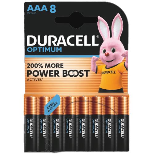 DURACELL Batterien Optimum Alkali-Mangan Micro AAA 1,5 V, 8 St.