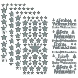 Klebesticker "Sterne & Weihanchten", silber, 23 x 10 cm, 5 Bogen
