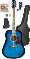 Western Guitar Pakke med taske, digital-tuner, plektre, rem og ekstra strengesæt