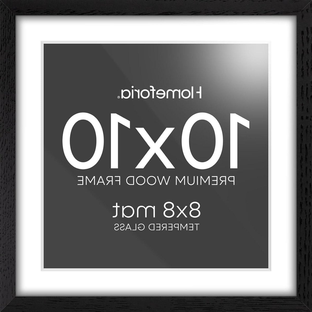 Zwarte houten fotolijst met flexibele mat voor decoratie, 10 x 10 cm