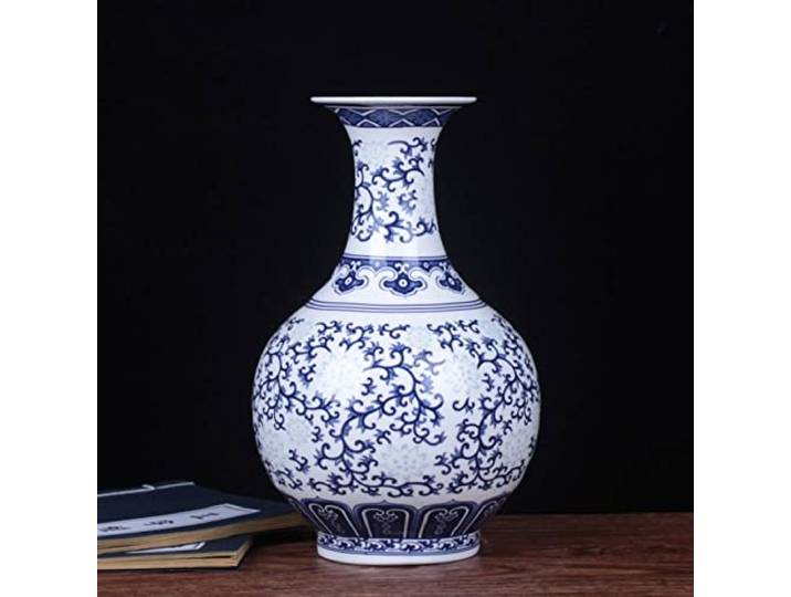 PUFAHAU Chinoiserie Jingdezhen Keramikvase, Ornamente, Blaues Und Weißes Porzellan, Dünner Reifen, Lichtdurchlässigkeit, Flasche, Heimdekoration, Wohnzimmer, Couchtisch, Weinschrank, Dekoration