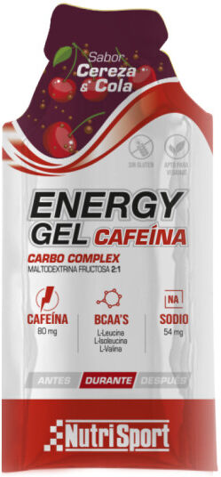 NutriSport Energy Gel Cereza Cola con Cafeína 24 unidades Cereza-Cola