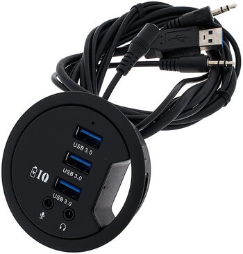 Studio Desk Cable Inlay USB 3 Hub Schwarz