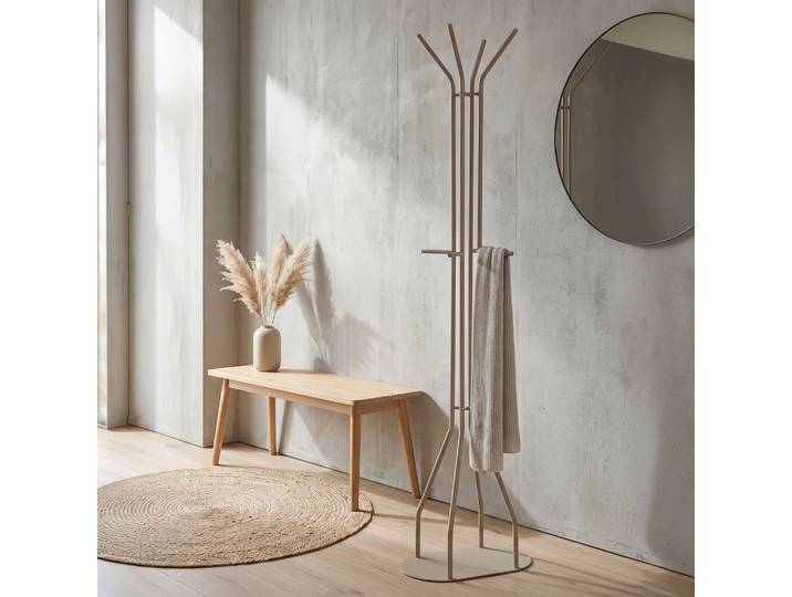 Porte-manteau sur pied 8 patères Aries Gris