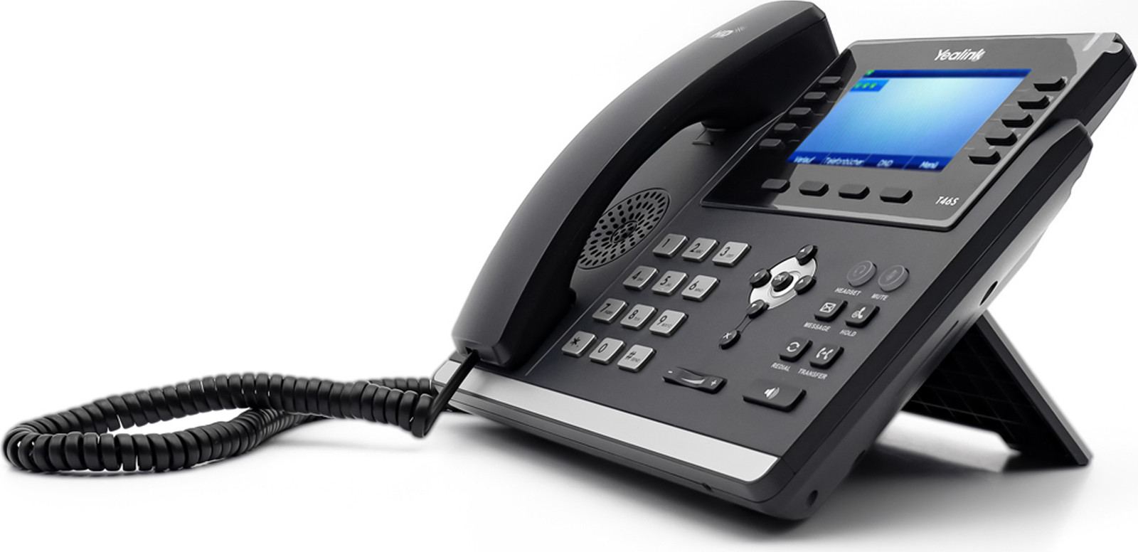Yealink SIP-T46S IP-telefoon Zwart met headset en 16 lijnen voor bureau of wandmontage