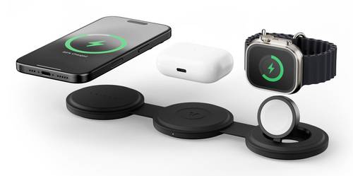 Satechi Induktions-Ladegerät OntheGo 3-in-1 Wireless Charger ST-QTG31K Schwarz