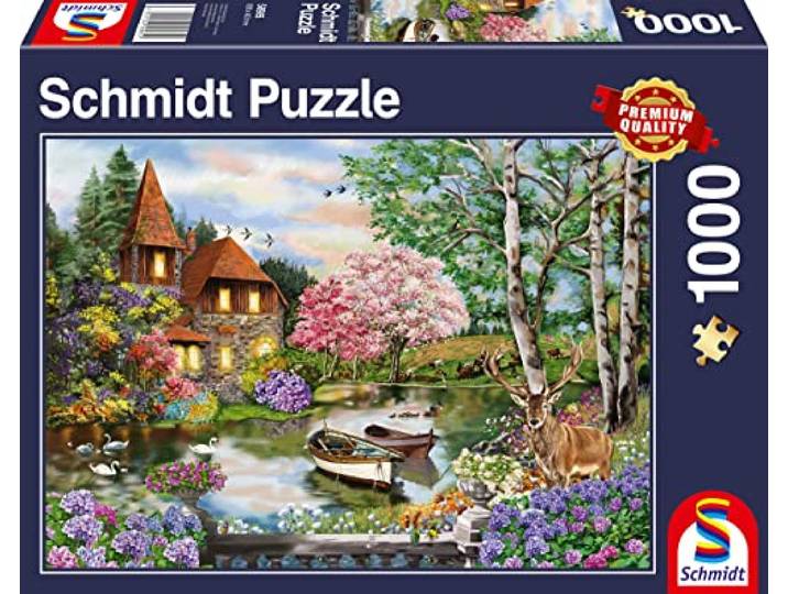 Schmidt Spiele 58985 Huis aan het meer, puzzel van 1000 stukjes