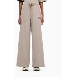 EA7 für Damen. 7W000972_AF20758 Baumwollmix-Hose Logo beige (XS), Lässig, Baumwolle