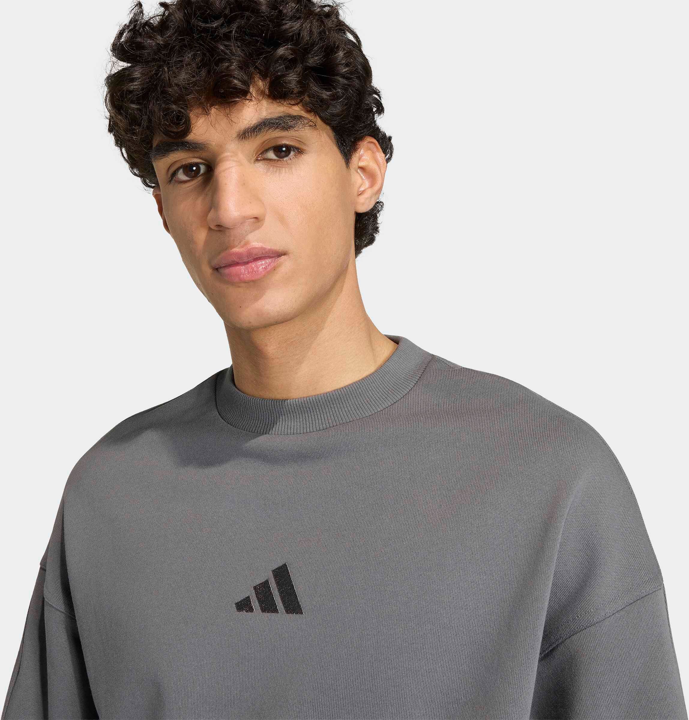 Sweatshirt ADIDAS SPORTSWEAR "ADIDAS KIT, KLEINES LOGO", Herren, Gr. XL, grau (grau five), Obermaterial: 100% Baumwolle, normal, Rundhals, angesetztes Bündchen, Sweatshirts Sweatshirt, Schwere Premium-Qualität, robuste Stoffstruktur grau five XL