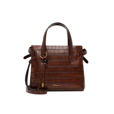 Shopper TAMARIS "Shopper TAS Marion", Damen, Gr. B/H/T: 24cm x 22cm x 14cm, cognac 700, Polyester, Polyurethan, Taschen Shopper