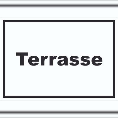 HB-Druck Terrasse Schild mit Text waagerecht A4 (210x297mm)