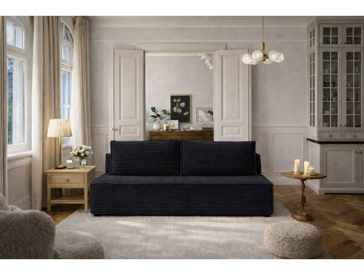 Kaiser Möbel Schlafsofa Sofa mit Bettkasten, DUO Cordstoff, Modernes Schlafsofa aus Cordstoff mit Bettkasten