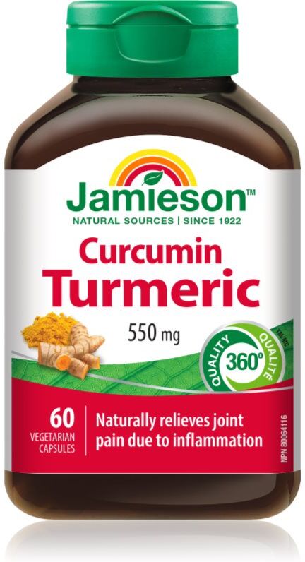 Jamieson Curcumin Turmeric 550 mg capsules aux effets antioxydants 60 cps