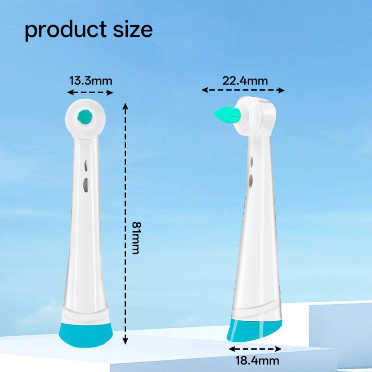 INF Têtes de rechange pour brosse à dents électrique OLB – Lot de 2 POM+DuPont pour nettoyage interdentaire et orthodontique, Blanc