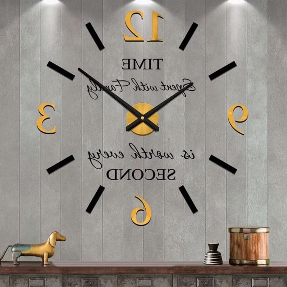 Moderne Grote Wandklok Decoratie - DIY Frameloze 3D Wandklok voor Woonkamer en Kantoor