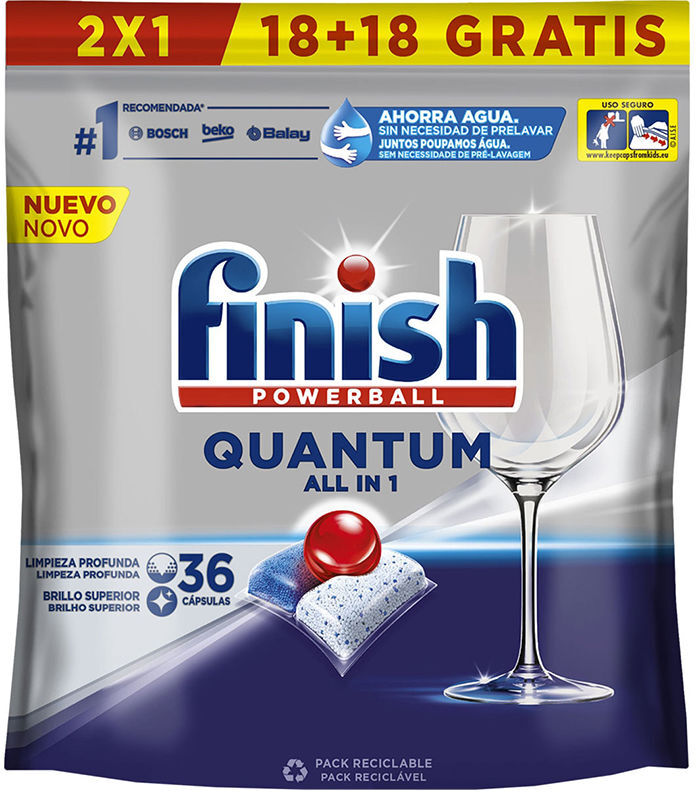Finish Powerball Quantum lavavajillas 36 pastillas
