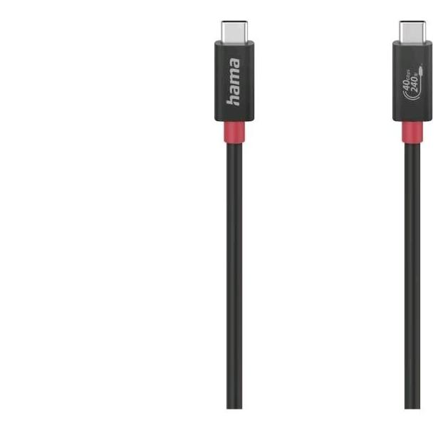 Hama USB C - USB C (1 m, USB 4, 240 W) (00200779)