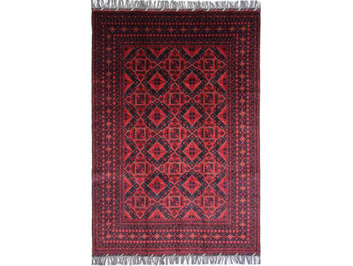 Afghan Kunduz Teppich 198x287 Handgeknüpft Orientteppich Wolle