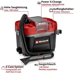 Einhell, Industriestaubsauger, Akku-Nass-Trockensauger (1x 4.0Ah) (Nass-Trockensauger)
