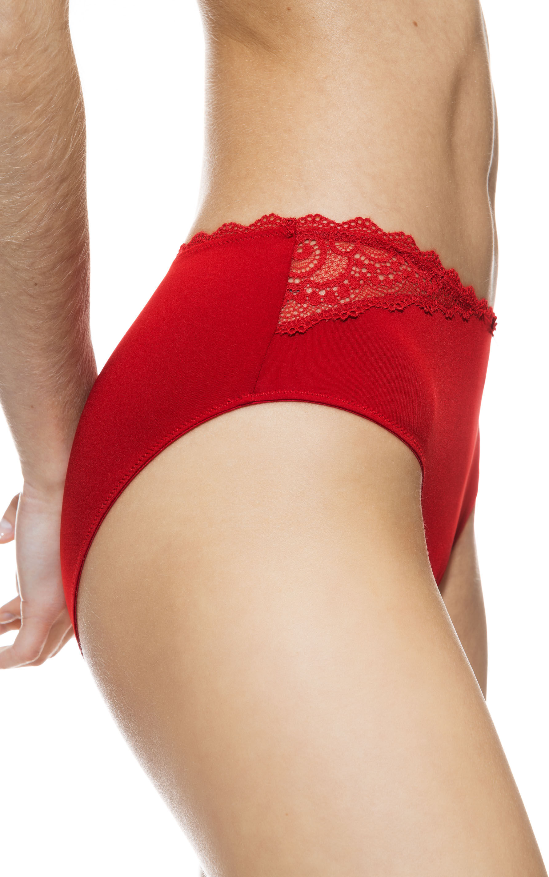 Panty MEY "AMOROUS", Damen, Gr. 36, Spitze, rot (rubin), Spitze, Obermaterial: 87% Polyamid, 13% Elasthan, körpernah, Unterhosen Panty, Taillensitz, Spitze, kleine Zierschleife vorn rubin 36, Spitze