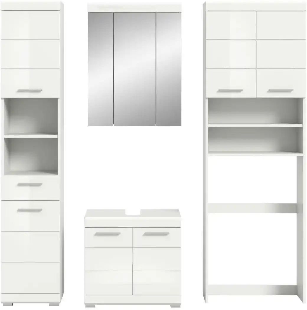 Höffner Badmöbel-Set SCHLOONSEE  4 teilig  bestehend aus: Hochschrank  WBU
