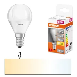 OSRAM E14 LED STAR Lampe Tropfenform matt 3,3W wie 25W warmweißes Licht