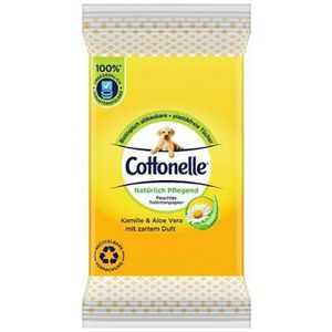 Cottonelle Toilettenpapier Natürlich Pflegend, Feuchte Toilettentücher, Kamille & Aloe, 12 Tücher