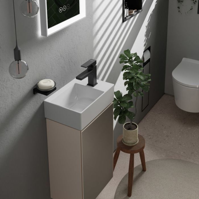 Hansgrohe Xevolos E Handwaschbecken 61086450 360x250mm, Hahnloch rechts, ohne Überlauf, SmartClean, weiß