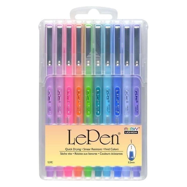 Uchida MARVY stylische Stifte mit dünner Spitze Le Pen Bright, 10 Stk. (10x) (33311625)